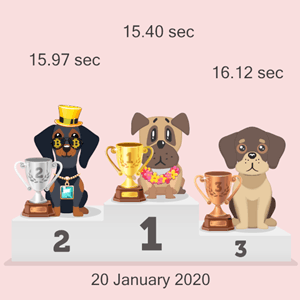 online canine race podium