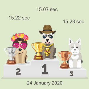 virtual doggy race podium