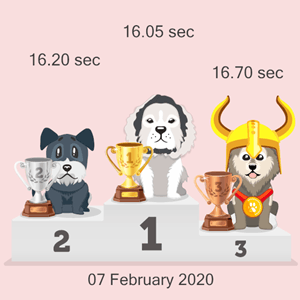 cryptocurrency canine racing podium