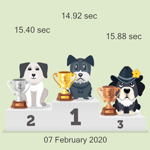 virtual dog racing podium
