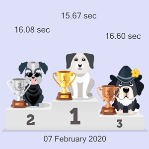online canine racing podium