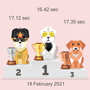 virtual doggy racing podium